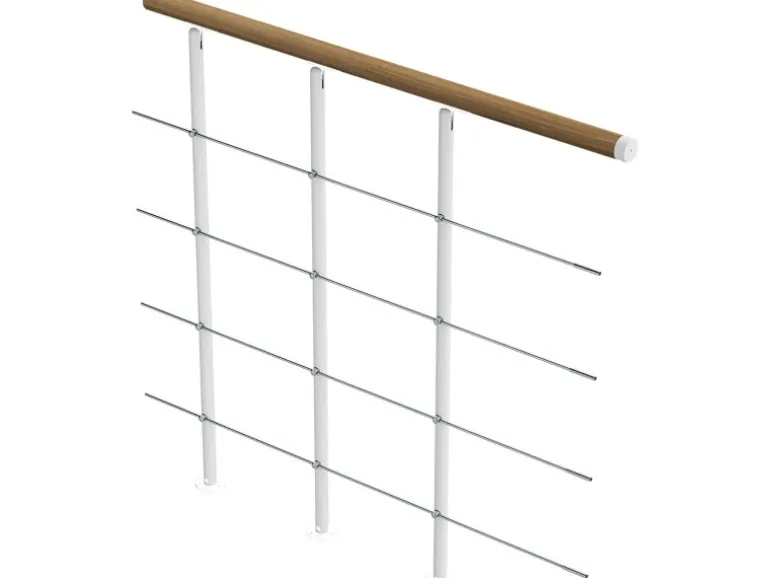 Dolle Brüstungsgeländer Boston Ergänzungsset 100 cm Weiß Handlauf Eiche FSC®