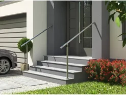 Dolle Eingangsgeländer Edelstahl 150 cm Bodenmontage 1 Pfosten