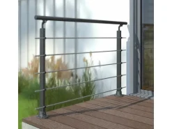 Dolle Geländer-Komplettset 150 cm Bodenmontage Anthrazit