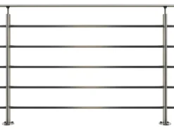 Dolle Geländerset Aluminium Tropfenform für Bodenmontage 150 cm