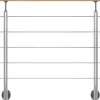 Dolle Geländerset Aluminium 150 cm Wandmontage mit Buche-Handlauf