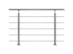 Dolle Geländerset Edelstahl 150 cm Bodenmontage