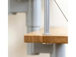 Dolle Mittelholmtreppe Basel Eiche Perlgrau GH bis 276 cm Variabel 64 cm FSC