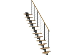 Dolle Mittelholmtreppe Basel Eiche Anthrazit GH bis 315 cm Variabel 64 cm FSC