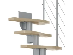 Dolle Mittelholmtreppe Basel Ahorn Perlgrau GH bis 315 cm Variabel 64 cm FSC