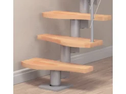 Dolle Mittelholmtreppe Basel Buche Perlgrau GH bis 276 cm Variabel 64 cm FSC