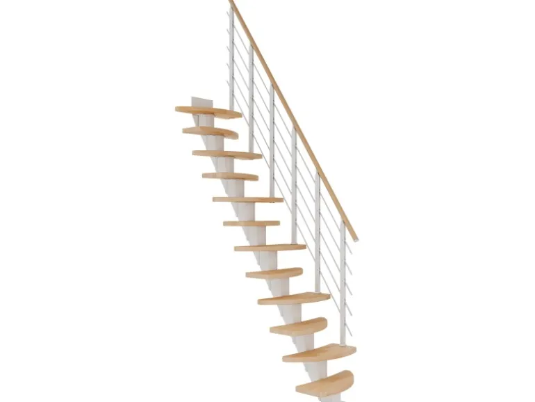 Dolle Mittelholmtreppe Berlin Buche Weiß GH bis 315 cm Variabel 64 cm FSC