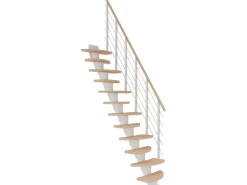 Dolle Mittelholmtreppe Berlin Eiche Weiß GH bis 292 cm Variabel 64 cm FSC
