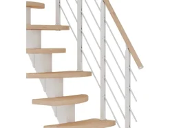 Dolle Mittelholmtreppe Berlin Eiche Weiß GH bis 292 cm Variabel 64 cm FSC