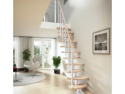 Dolle Mittelholmtreppe Berlin Eiche Weiß GH bis 292 cm Variabel 64 cm FSC