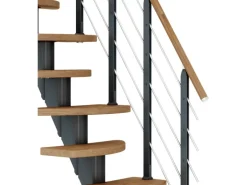 Dolle Mittelholmtreppe Berlin Eiche Anthrazit GH bis 270 cm Variabel 64 cm FSC