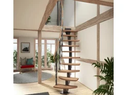 Dolle Mittelholmtreppe Berlin Eiche Anthrazit GH bis 270 cm Variabel 64 cm FSC