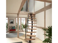 Dolle Mittelholmtreppe Berlin Eiche Anthrazit GH bis 315 cm Variabel 64 cm FSC