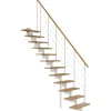 Dolle Mittelholmtreppe Boston Gerade Stufen Eiche Metall Weiß FSC®