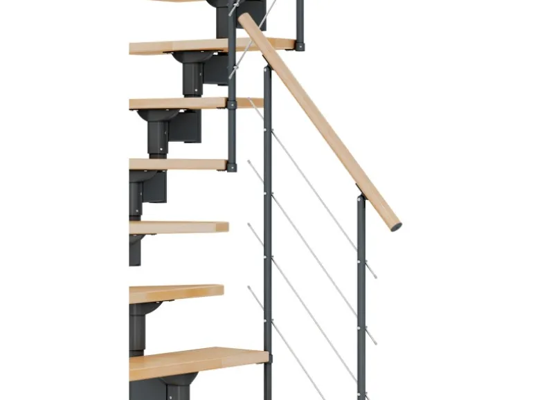 Dolle Mittelholmtreppe Boston 1/4gew. Buche Metall Anthrazit FSC®
