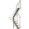 Dolle Mittelholmtreppe Boston 1/4gew. Stufen Eiche Metall Anthrazit FSC®
