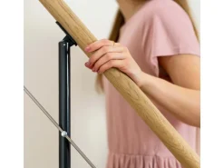 Dolle Mittelholmtreppe Boston 1/4gew. Stufen Eiche Metall Anthrazit FSC®