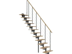 Dolle Mittelholmtreppe Boston Gerade Eiche Metall Anthrazit FSC®