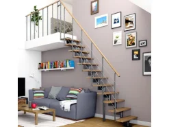 Dolle Mittelholmtreppe Boston Gerade Eiche Metall Anthrazit FSC®