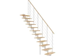 Dolle Mittelholmtreppe Boston Gerade Stufen Buche Metall Weiß FSC®