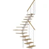 Dolle Mittelholmtreppe Boston 1/4gew. Stufen Eiche Metall Weiß FSC®