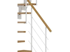 Dolle Mittelholmtreppe Boston 1/4gew. Stufen Eiche Metall Weiß FSC®