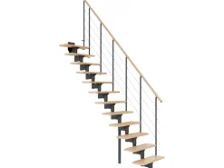 Dolle Mittelholmtreppe Boston Gerade Stufen Buche Metall Anthrazit FSC®