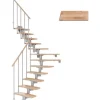 Dolle Mittelholmtreppe Cork Buche Perlgrau GH b. 292 cm 1/4 Gewendelt 75 cm FSC