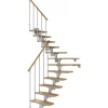 Dolle Mittelholmtreppe Cork Eiche Perlgrau GH b. 337 cm 1/4 Gewendelt 75 cm FSC