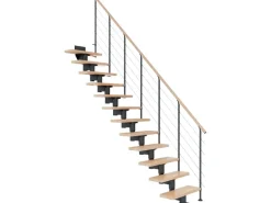 Dolle Mittelholmtreppe Cork Buche Anthrazit GH bis 270 cm Gerade 75 cm FSC