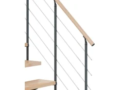 Dolle Mittelholmtreppe Cork Buche Anthrazit GH bis 270 cm Gerade 75 cm FSC