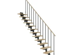 Dolle Mittelholmtreppe Cork Ahorn Anthrazit GH bis 270 cm Gerade 75 cm FSC