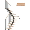 Dolle Mittelholmtreppe Cork Buche Perlgrau GH b. 315 cm 1/4 Gewendelt 75 cm FSC