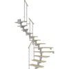 Dolle Mittelholmtreppe Cork Ahorn Perlgrau GH b. 270 cm 1/2 Gewendelt 75 cm FSC