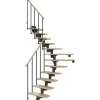 Dolle Mittelholmtreppe Cork Ahorn Anthrazit GH b. 270cm 1/4 Gewendelt 75 cm FSC
