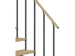 Dolle Mittelholmtreppe Cork Ahorn Anthrazit GH b. 270cm 1/4 Gewendelt 75 cm FSC