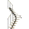 Dolle Mittelholmtreppe Cork Ahorn Anthrazit GH b. 315cm 1/4 Gewendelt 75cm FSC