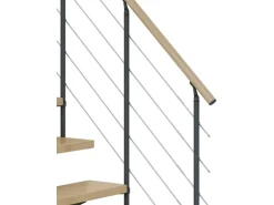 Dolle Mittelholmtreppe Cork Ahorn Anthrazit GH b. 315cm 1/4 Gewendelt 75cm FSC