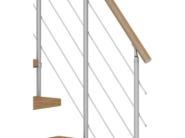 Dolle Mittelholmtreppe Dublin Eiche Perlgrau GH bis 337 cm Gerade 65 cm FSC