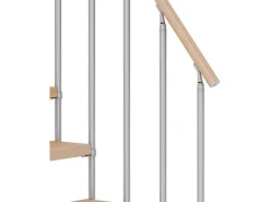 Dolle Mittelholmtreppe Dublin Buche Perlgrau GH bis 315 cm Gerade 65 cm FSC