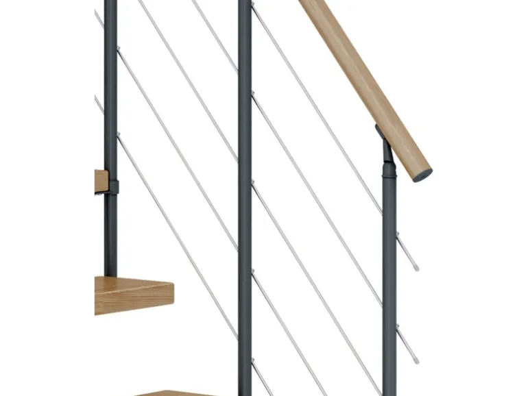 Dolle Mittelholmtreppe Dublin Eiche Anthrazit GH bis 292 cm Gerade 75 cm FSC