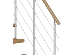 Dolle Mittelholmtreppe Dublin Eiche Perlgrau GH bis 315 cm 1/4gew. 75 cm FSC®