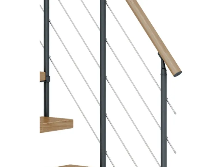 Dolle Mittelholmtreppe Dublin Eiche Anthrazit GH bis 337 cm Gerade 65 cm FSC