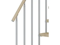 Dolle Mittelholmtreppe Dublin Ahorn Perlgrau GH bis 315 cm 1/4 Gewendelt 75 cm