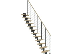 Dolle Mittelholmtreppe Dublin Ahorn Anthrazit GH bis 292 cm Gerade 75 cm