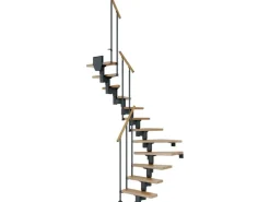 Dolle Mittelholmtreppe Dublin Eiche Anthrazit GH bis 292 cm 1/2gew. 65 cm FSC®