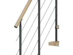 Dolle Mittelholmtreppe Dublin Ahorn Anthrazit GH bis 292 cm 1/4 Gewendelt 65 cm