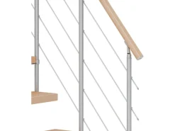 Dolle Mittelholmtreppe Dublin Buche Perlgrau GH bis 337 cm Gerade 75 cm FSC