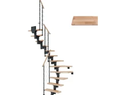 Dolle Mittelholmtreppe Dublin Buche Anthrazit GH bis 292 cm 1/2gew. 75 cm FSC®