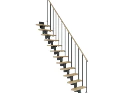 Dolle Mittelholmtreppe Dublin Ahorn Anthrazit GH bis 270 cm Gerade 65 cm